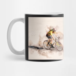 Mountain Cyclist in Watercolor Mug